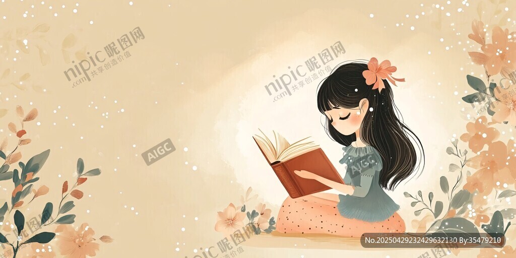 女孩静谧时光中的阅读时刻