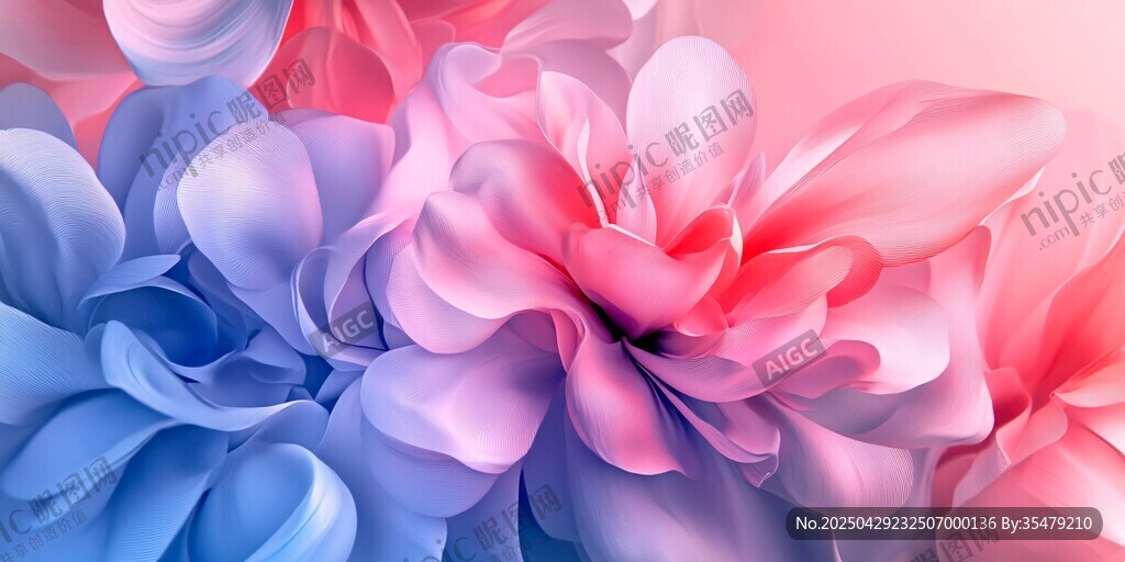 梦幻渐变花朵背景图