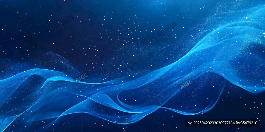 梦幻蓝色流动光影背景