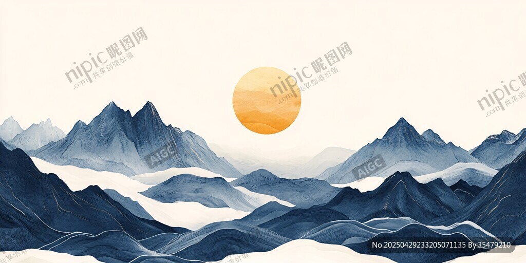 日出群山间壮丽景象