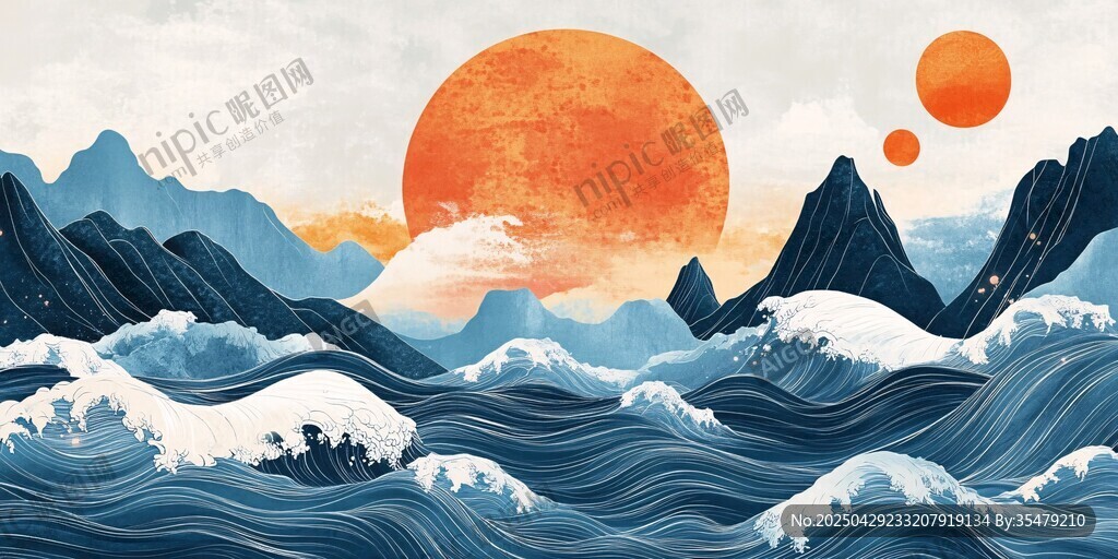 海上日出壮丽山海景观
