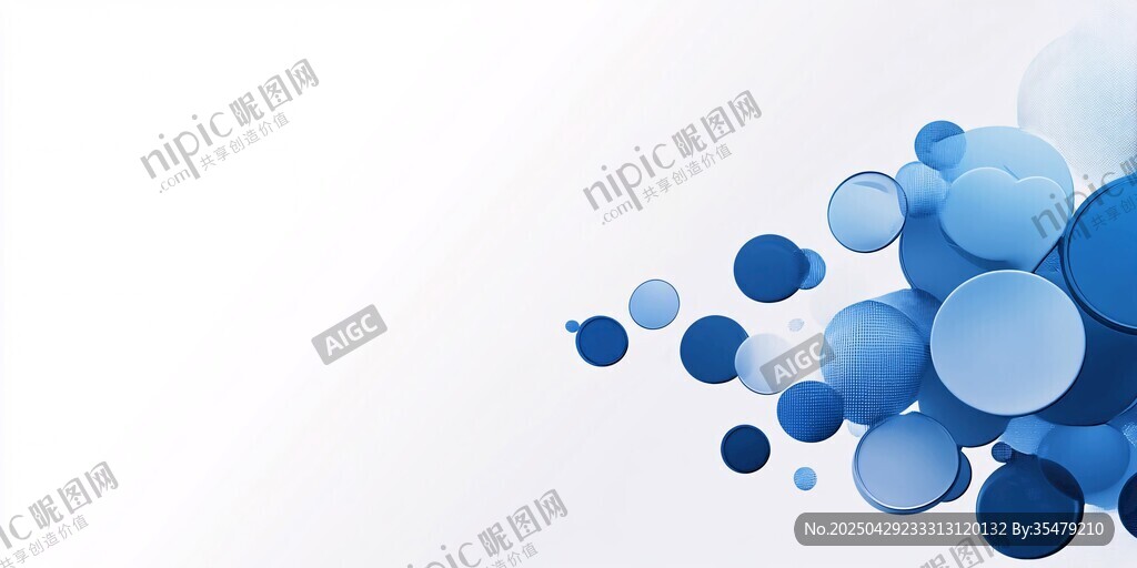 蓝色渐变漂浮圆形背景图
