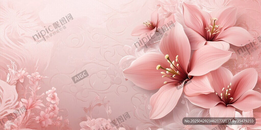 粉色浪漫花卉背景图