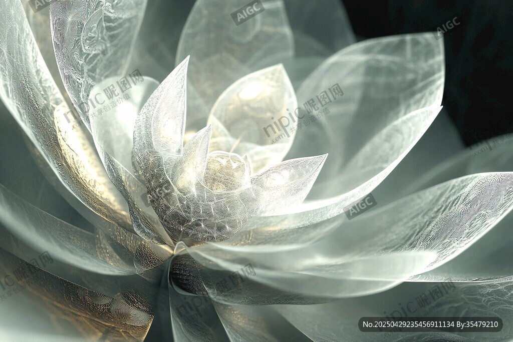 梦幻透明艺术莲花绽放