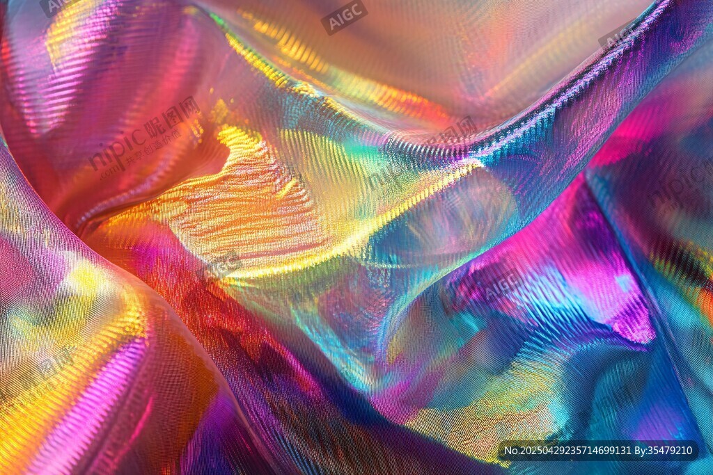 梦幻绚丽的彩色织物纹理