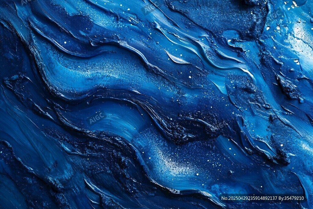 梦幻蓝色流体纹理艺术