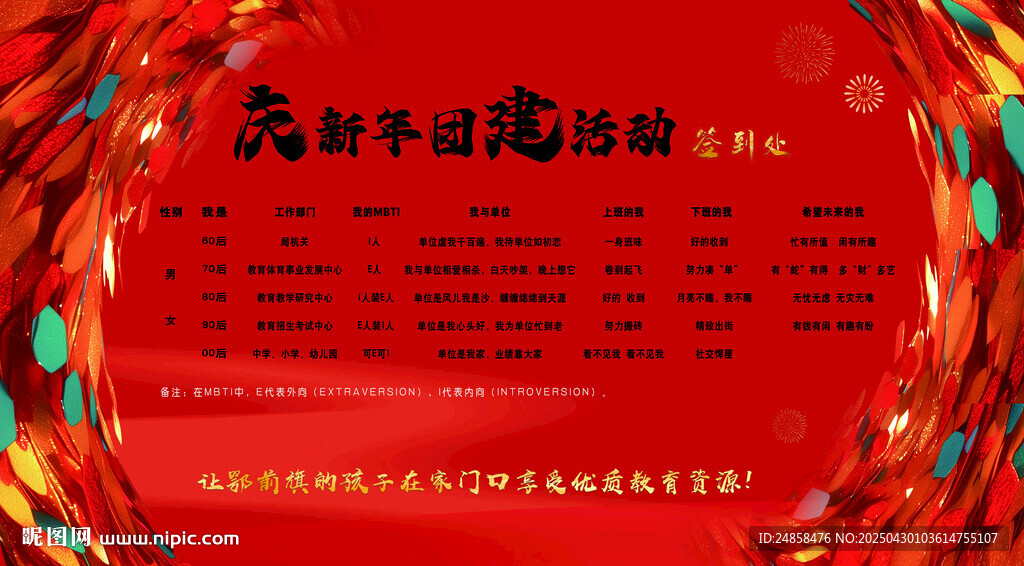 团建趣味活动打卡墙