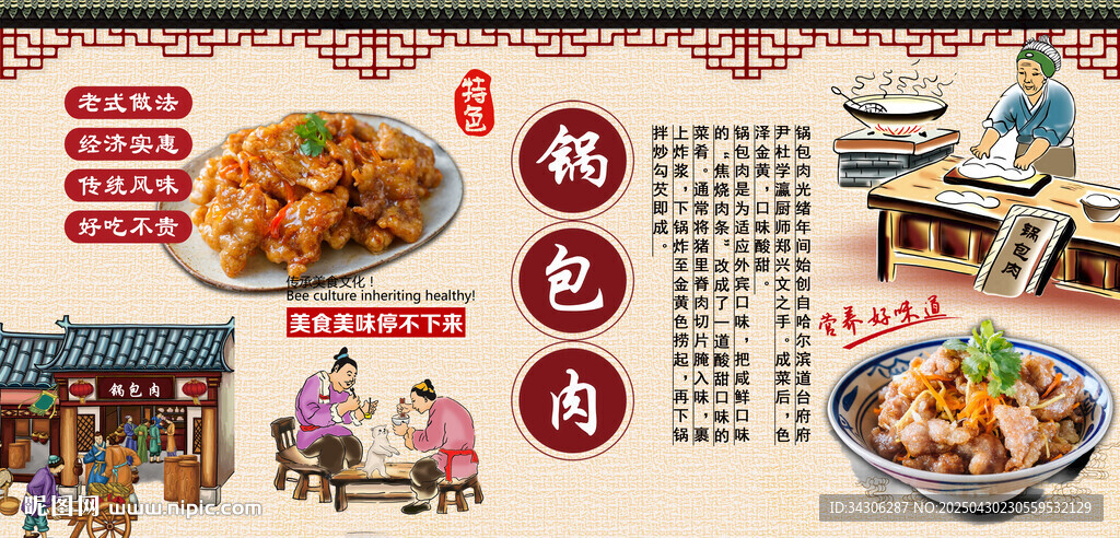 锅包肉背景墙