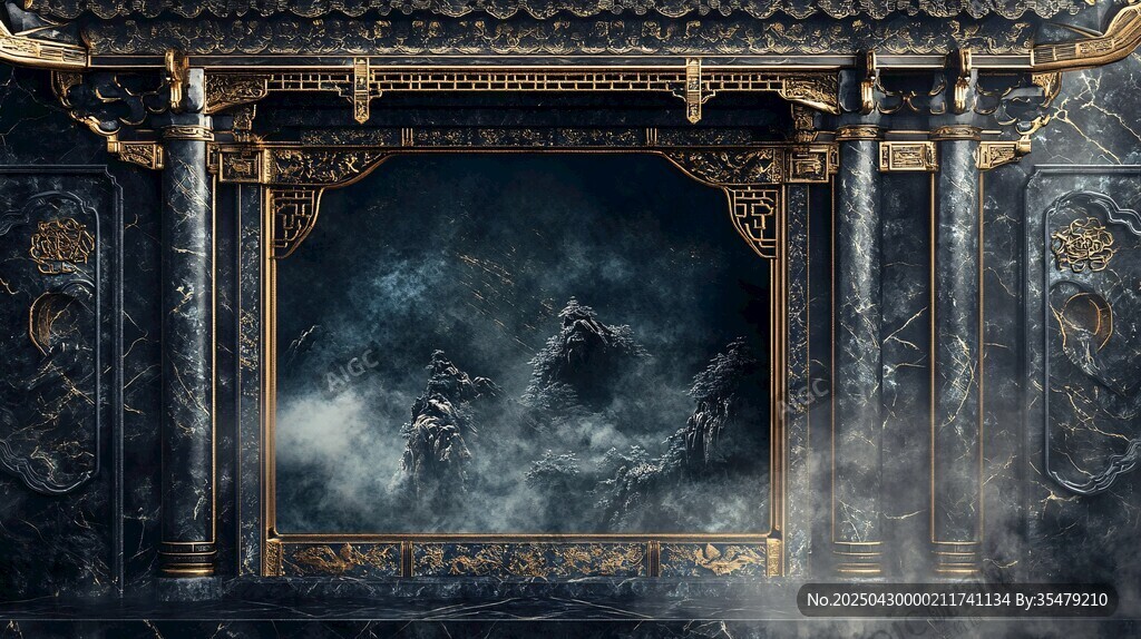 暗黑魔幻风古典边框背景