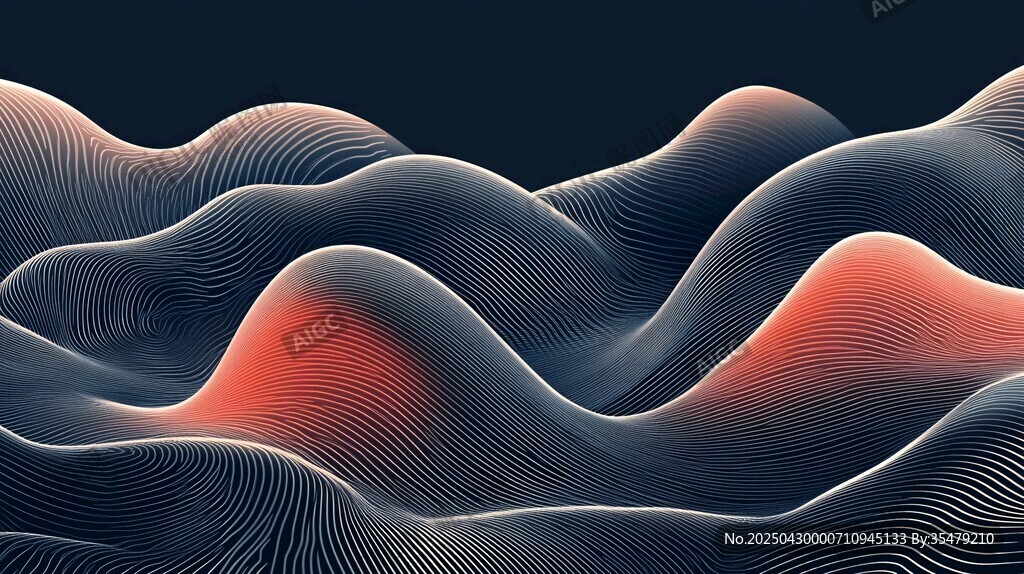 梦幻波浪抽象艺术背景图