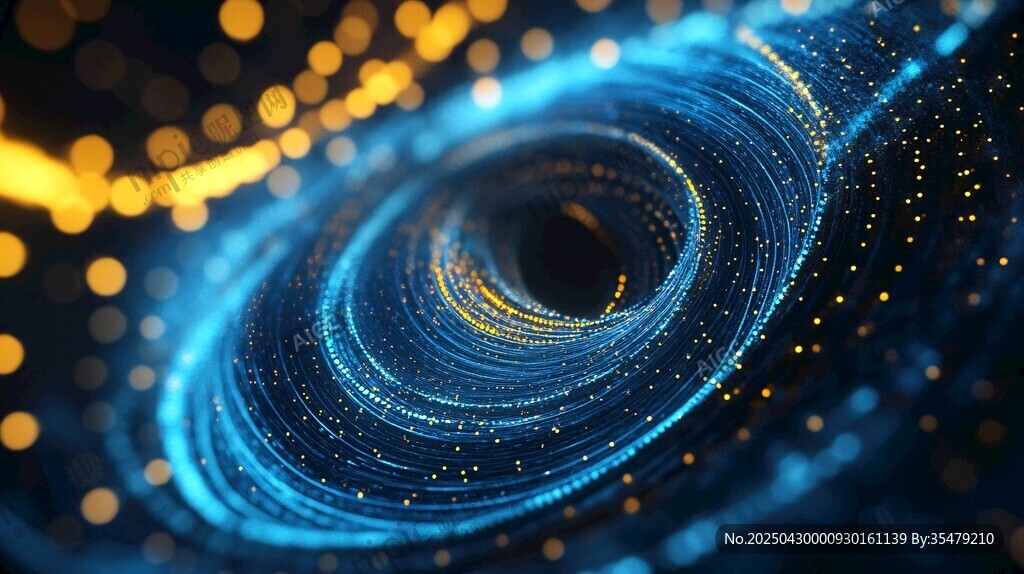 蓝色梦幻粒子漩涡空间