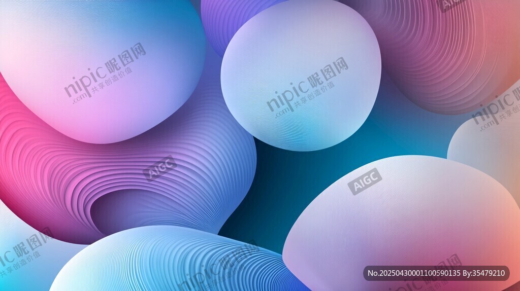 梦幻渐变立体几何图形背景