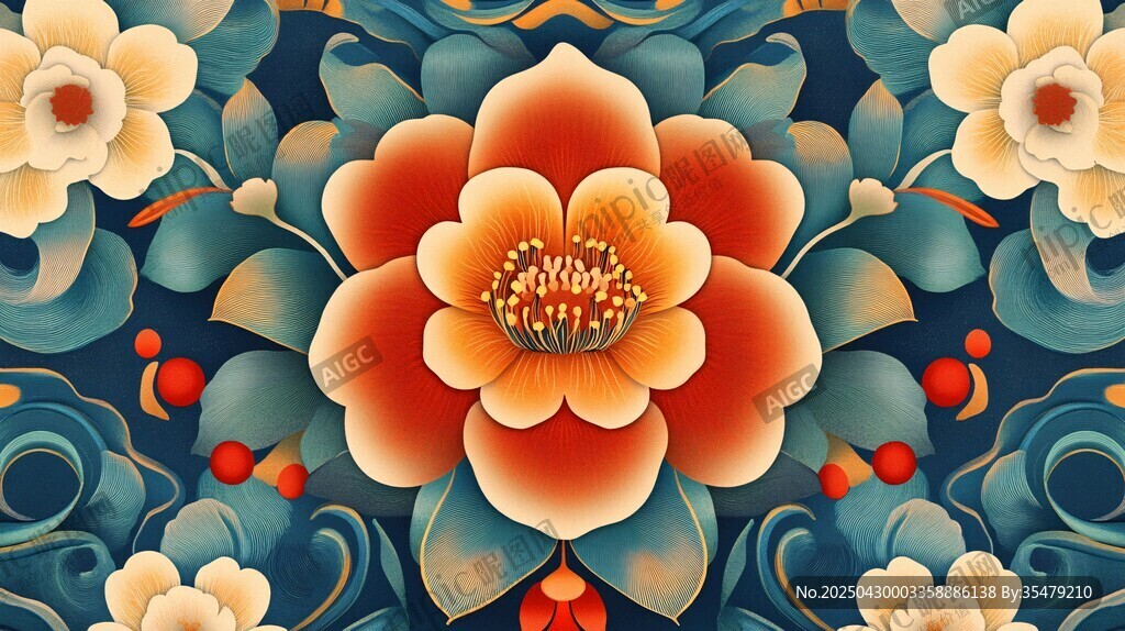 中式繁花锦绣传统纹样