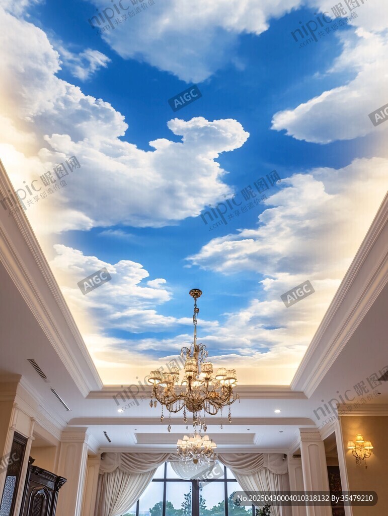 室内天空吊顶梦幻场景