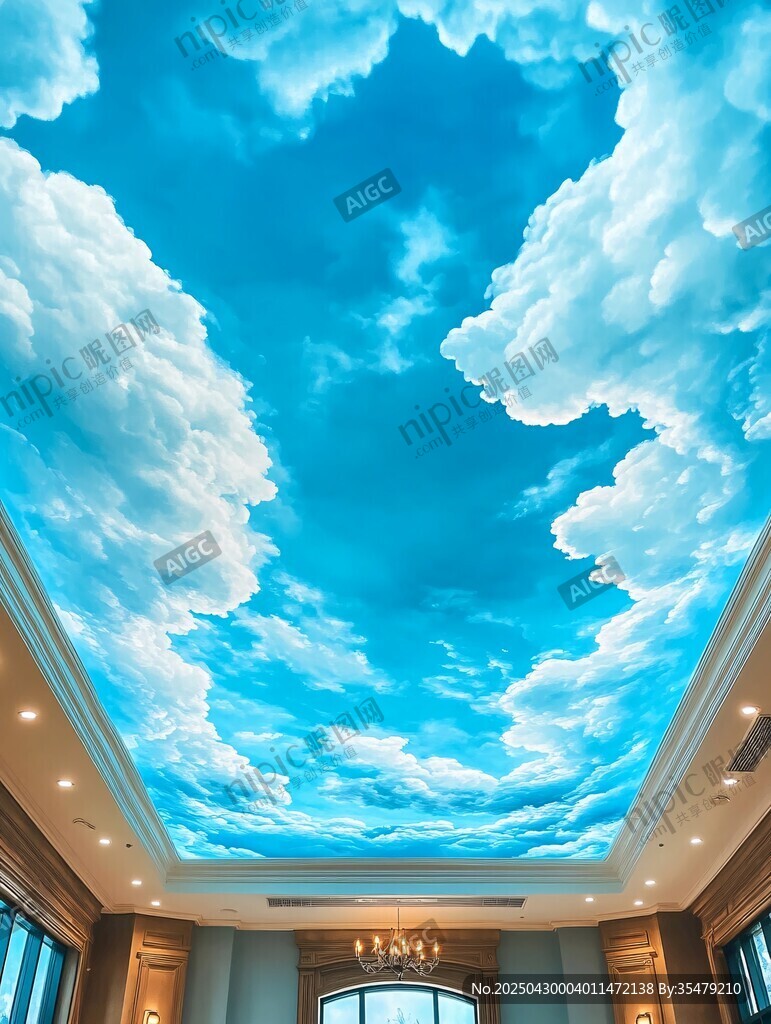 梦幻天空天花板艺术设计