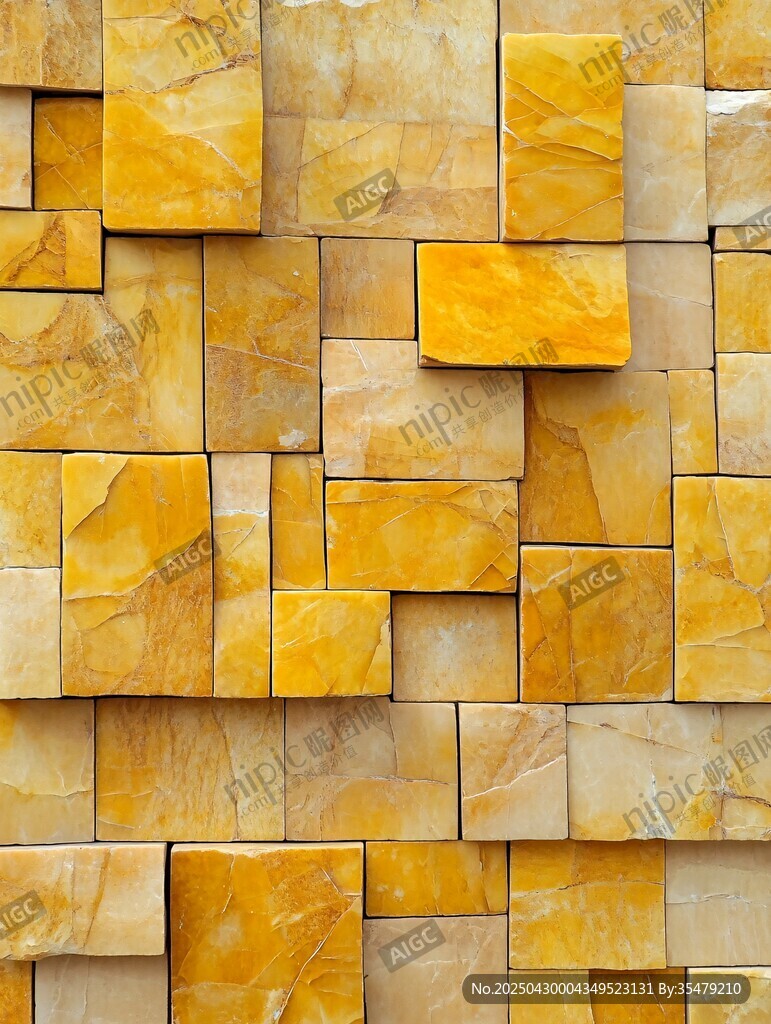 黄色方块拼接墙面纹理
