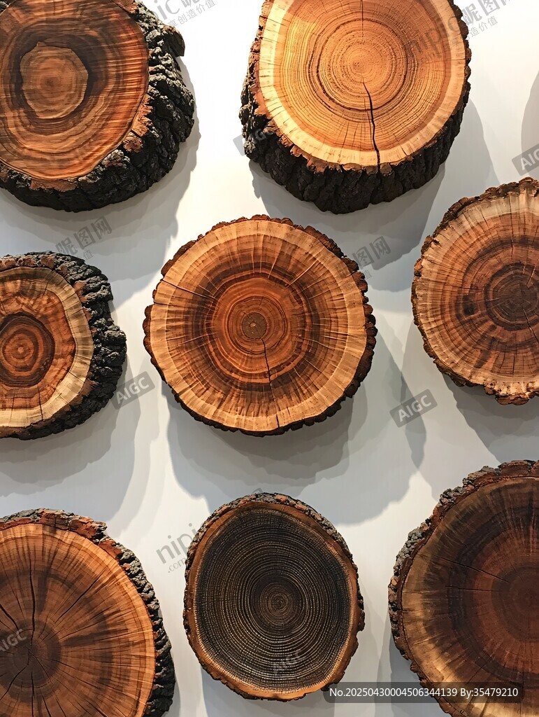 木片年轮纹理展示图