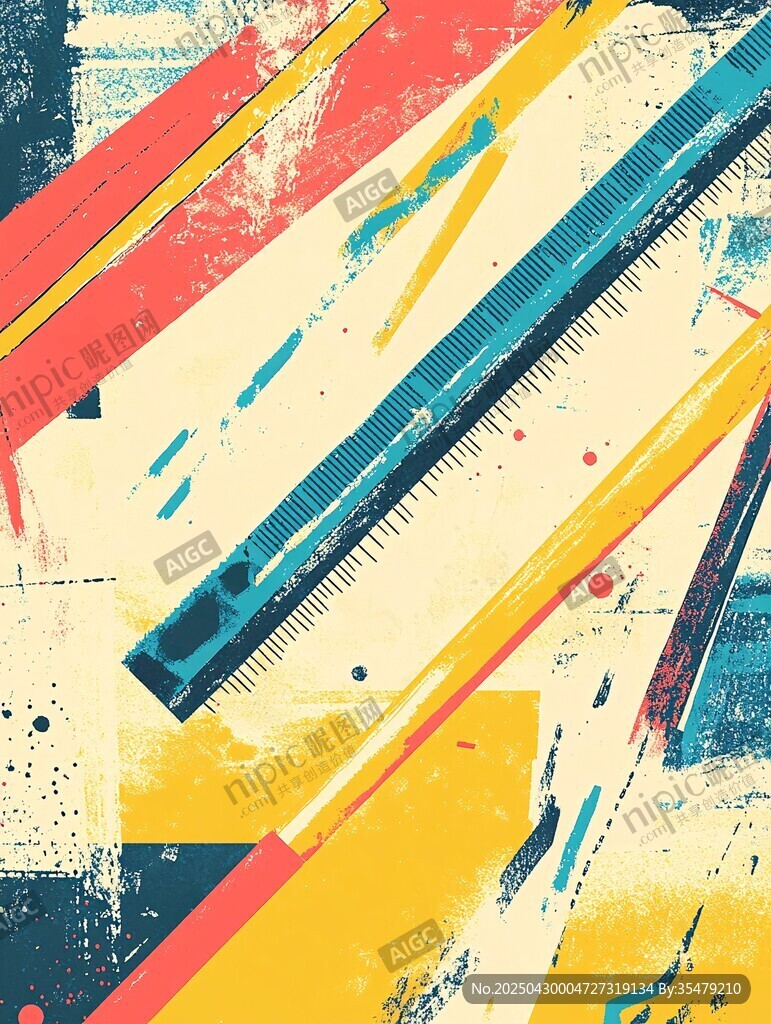 抽象多彩尺子艺术背景图