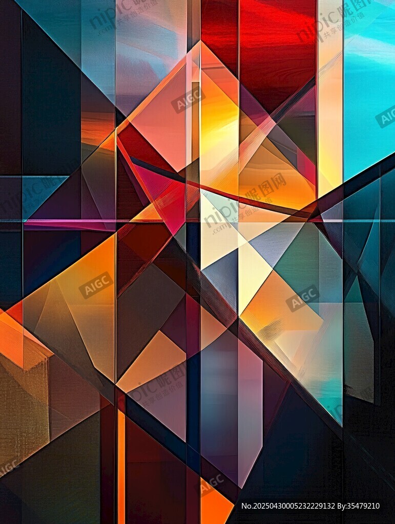 抽象几何色彩艺术画作