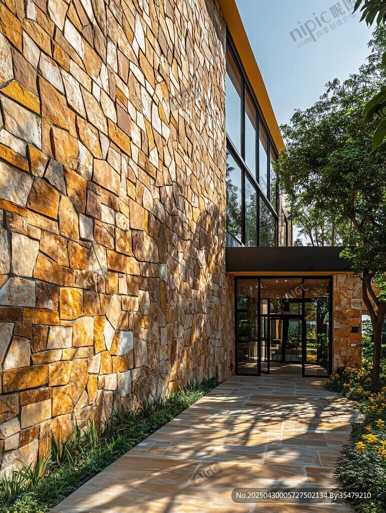 石砌建筑入口景观
