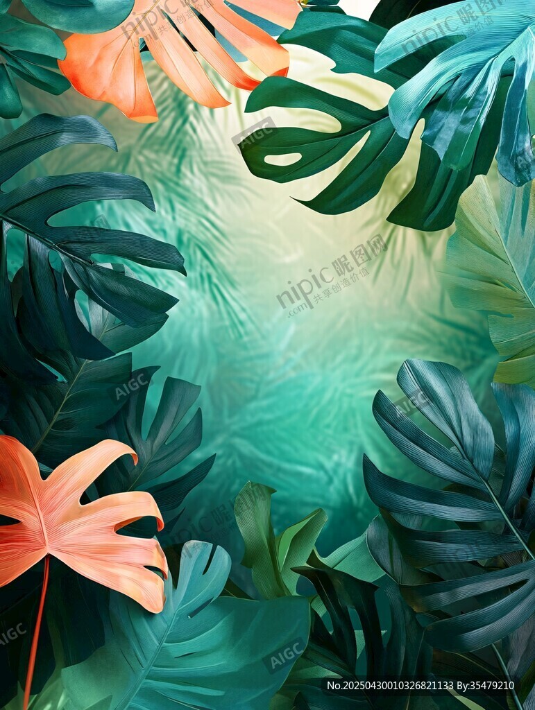 热带风情植物背景图