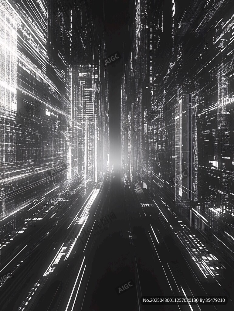未来都市光影科幻景象