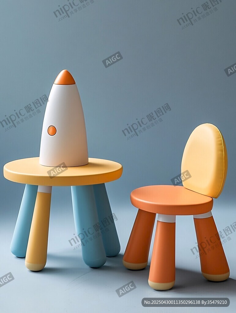 火箭造型儿童桌椅组合