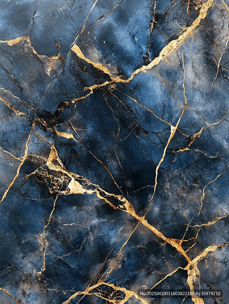 蓝金大理石纹理图案