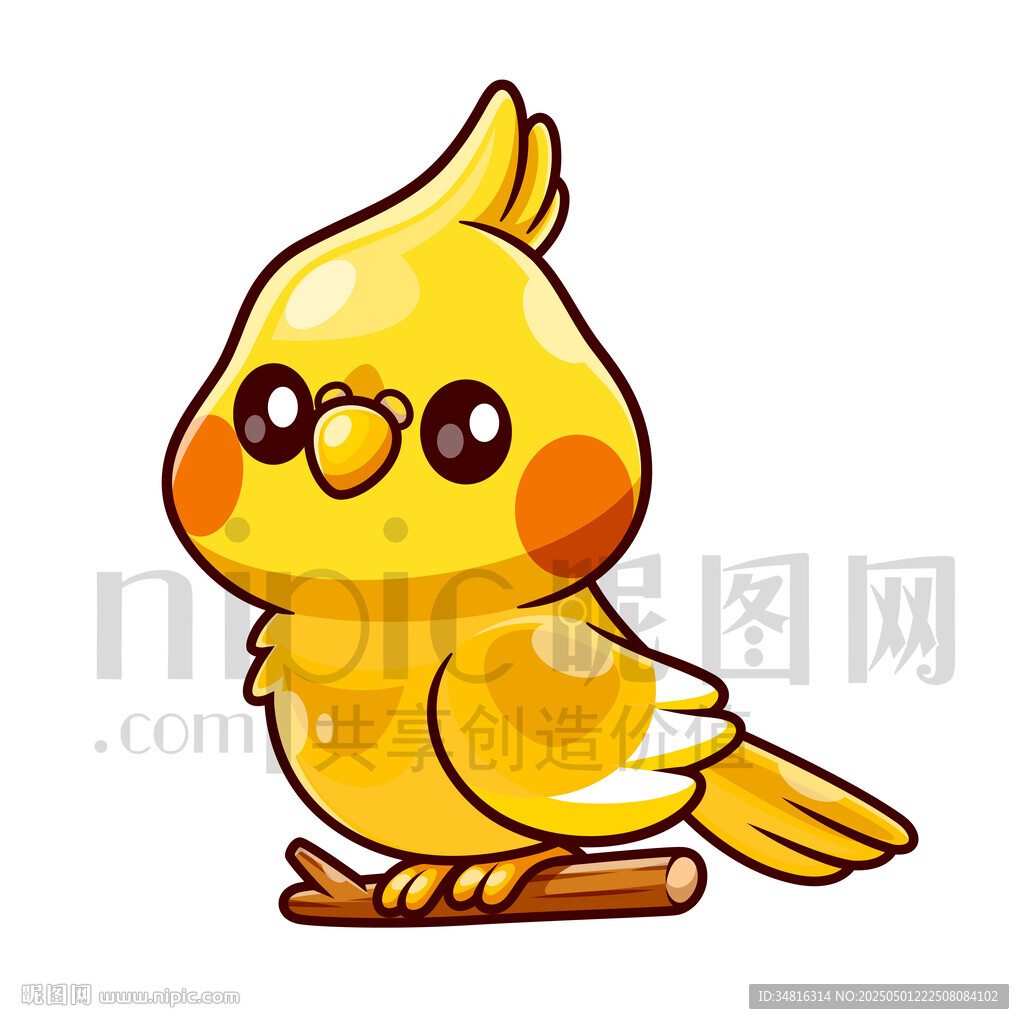 可爱卡通鹦鹉小鸟