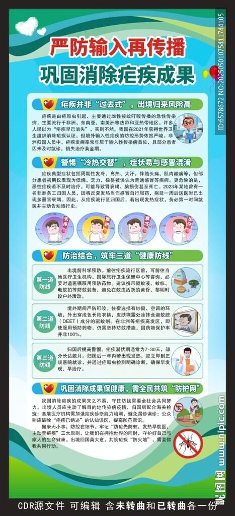 预防疟疾展架