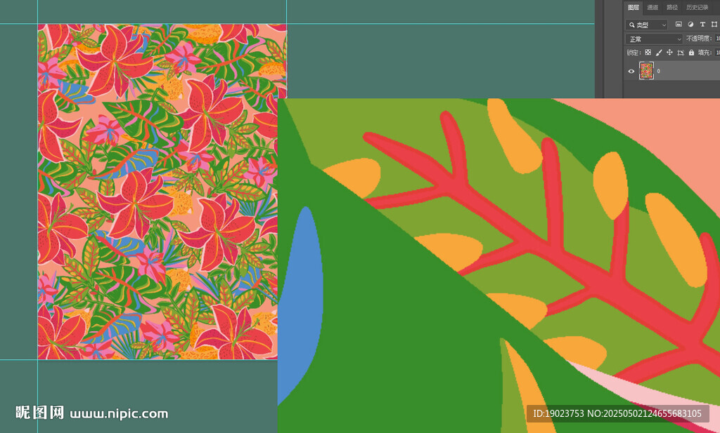 多彩花卉图案背景纹理