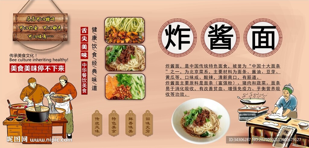 炸酱面背景墙