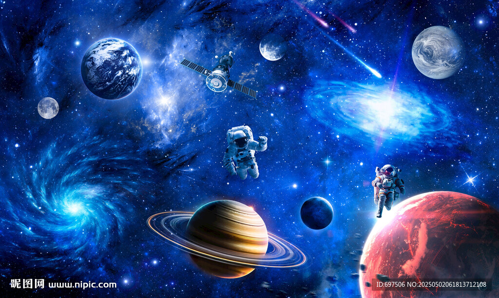 宇宙星球太空宇航员银河黑洞背景
