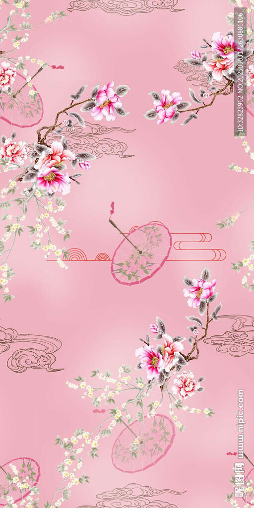 国风花卉中式图案