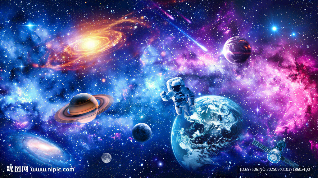 浩瀚宇宙星空太空黑洞星球背景墙