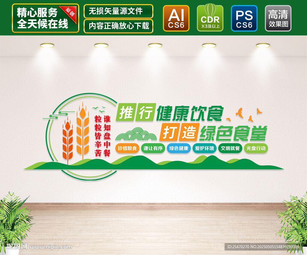 健康绿色食堂文化墙