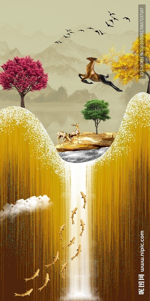 抽象麋鹿画