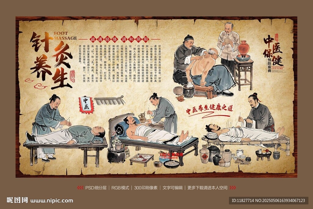 针灸文化背景墙