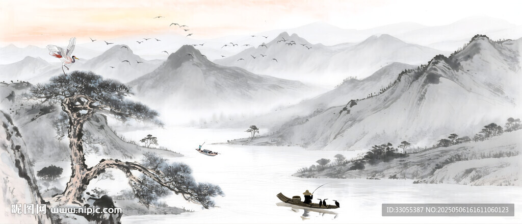 水墨画山水