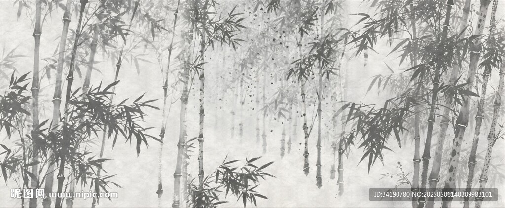 水墨竹林背景贴图