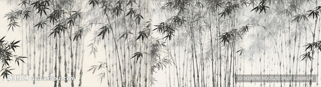 水墨竹林背景贴图