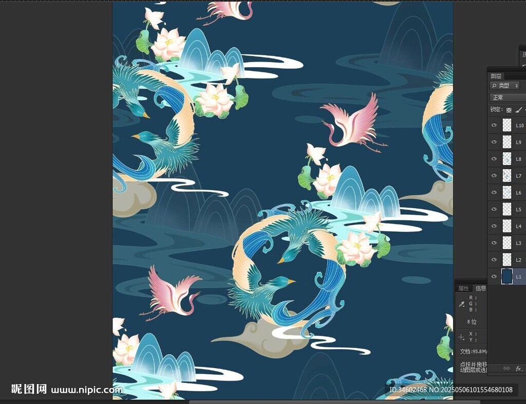 梦幻生物插画图案