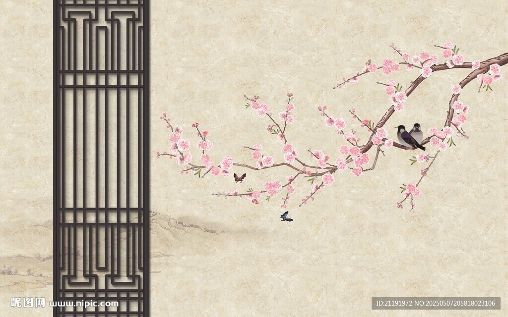 花鸟背景墙