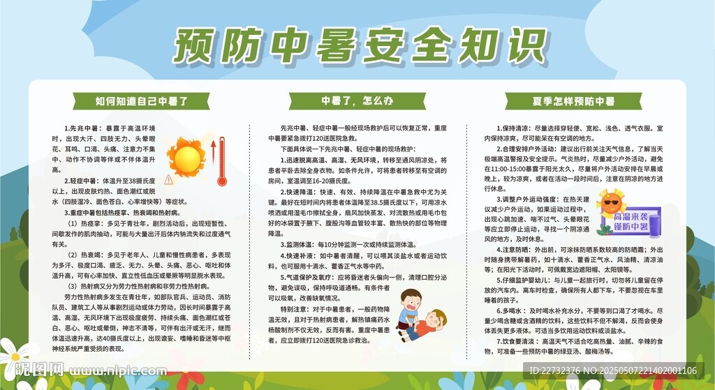夏季防中暑安全知识宣传栏
