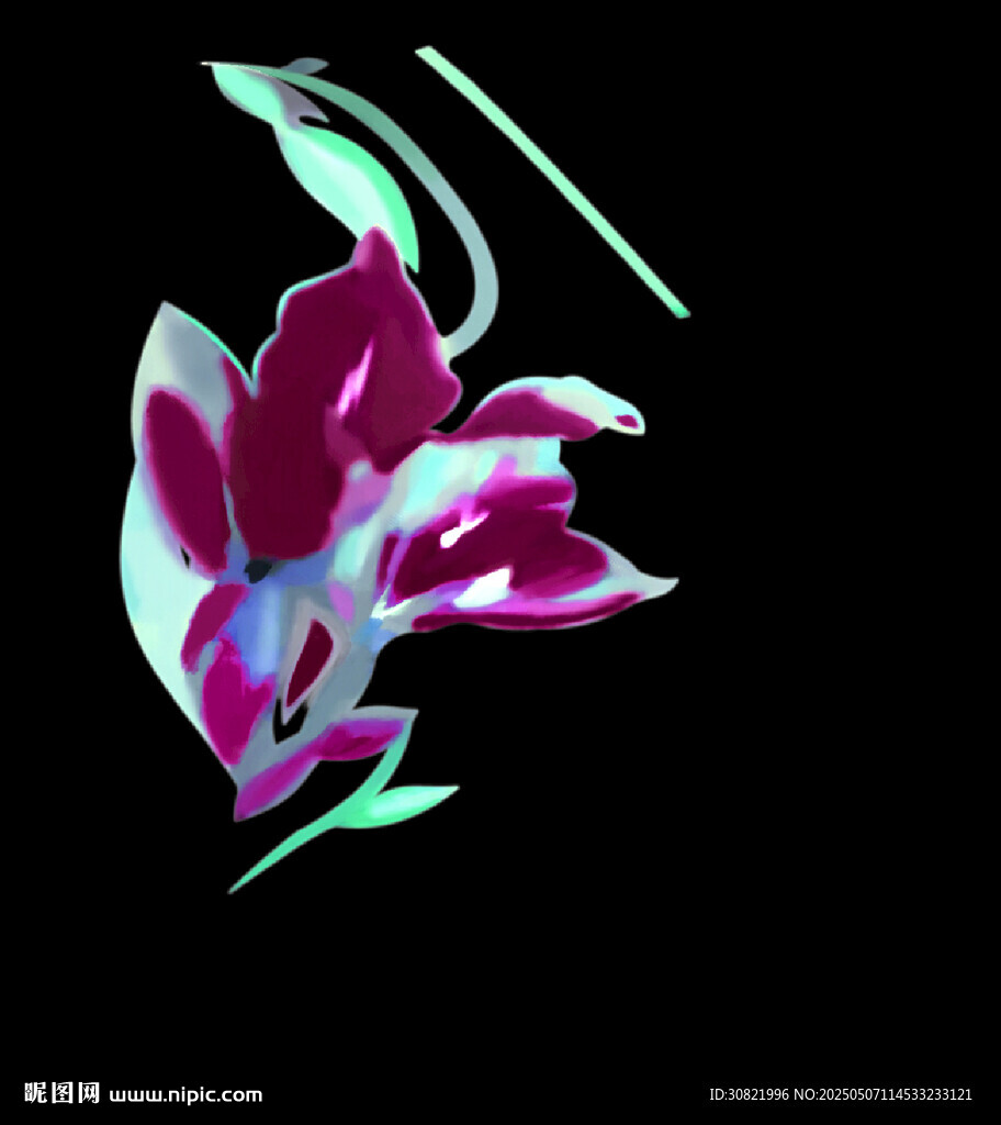 梦幻炫彩抽象花朵图案