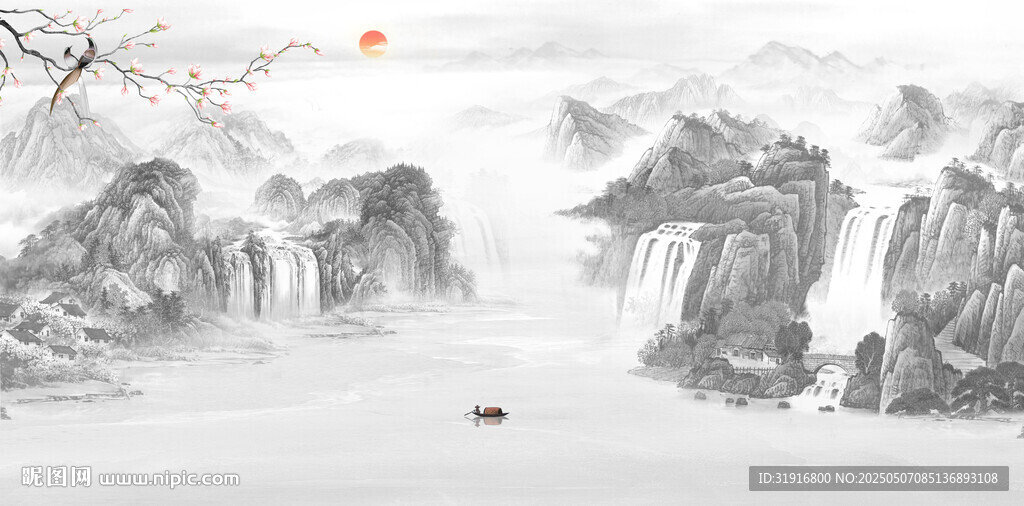 水墨画山水