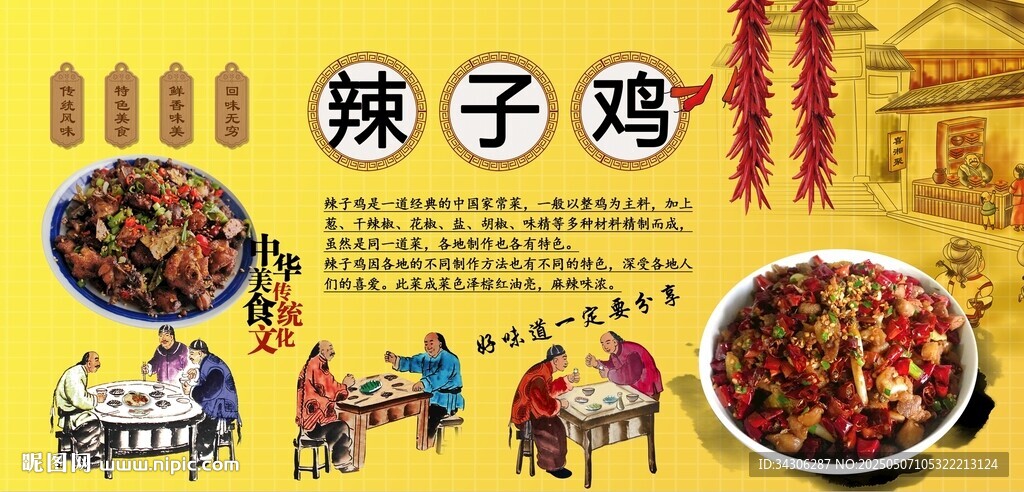 辣子鸡背景墙