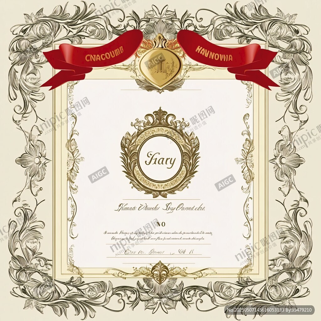 华丽荣誉证书模板