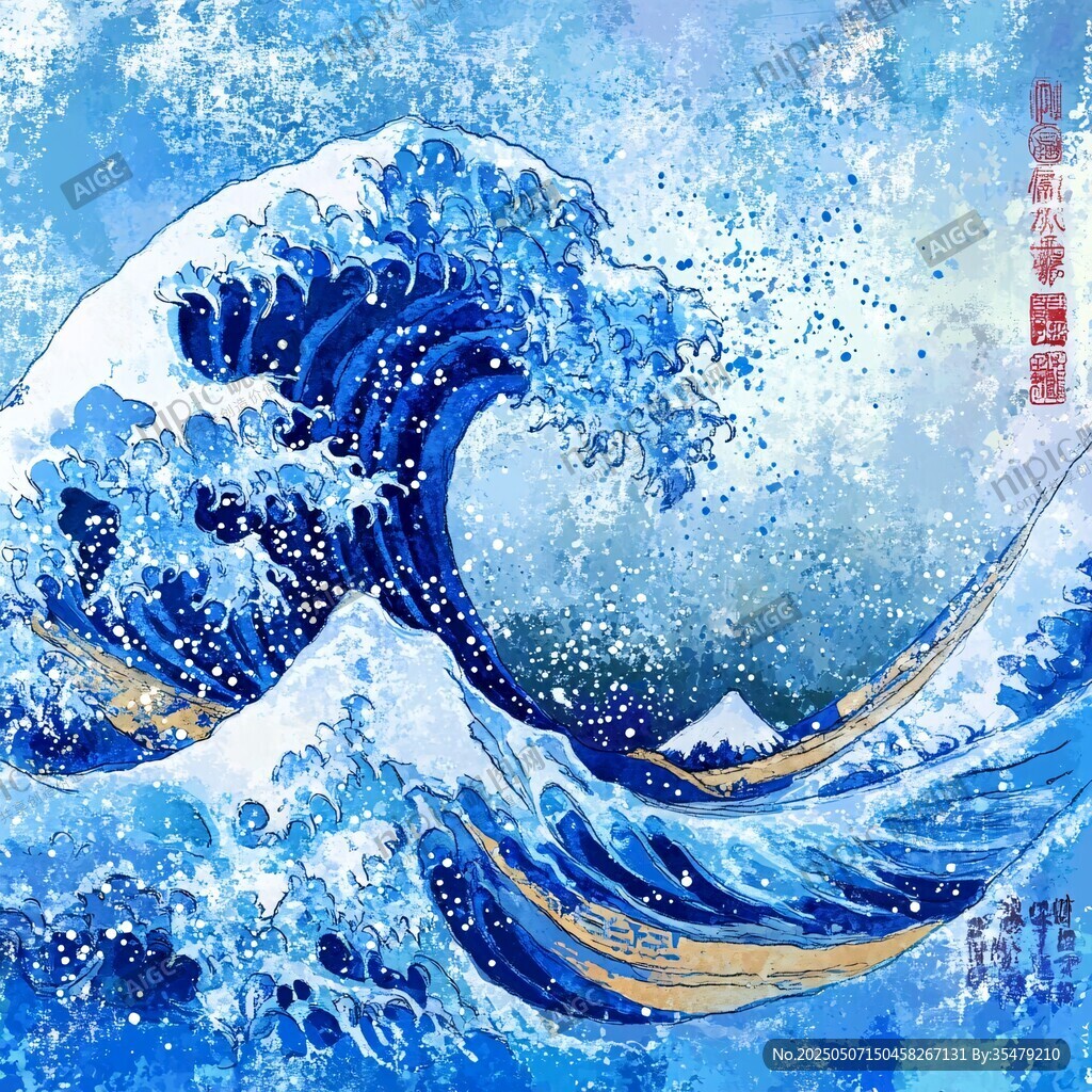 神奈川冲浪里艺术画作