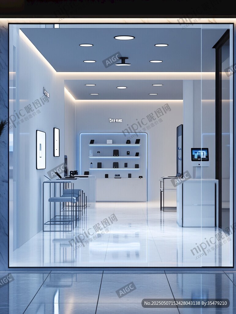 现代简约风电子产品展示店